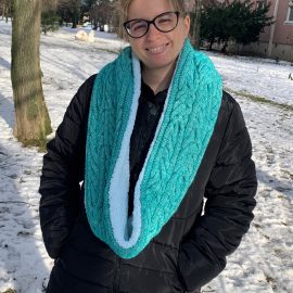 Knitted infinity scarf