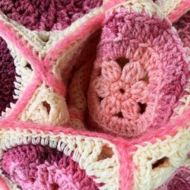 Baby Blanket with Pink Flower Circles