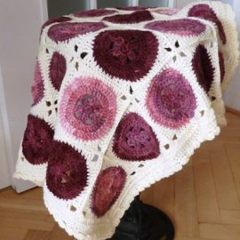 Baby Blanket with Burgundy Circles